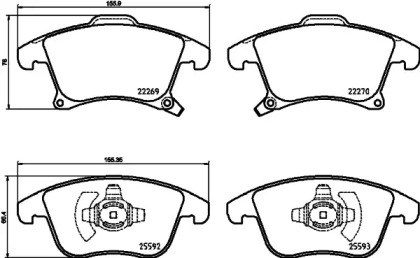 Комплект тормозных колодок (HELLA: 8DB 355 025-201)