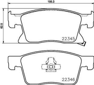 Комплект тормозных колодок (HELLA: 8DB 355 024-781)