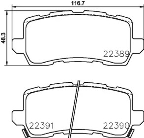 Комплект тормозных колодок (HELLA: 8DB 355 024-941)