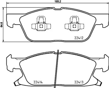 Комплект тормозных колодок (HELLA: 8DB 355 024-981)