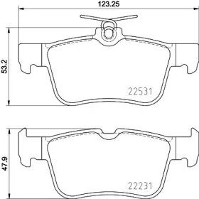 Комплект тормозных колодок (HELLA: 8DB 355 025-491)