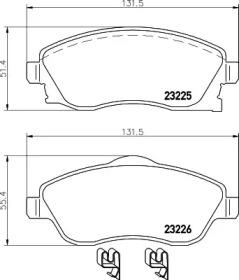 Комплект тормозных колодок (HELLA: 8DB 355 018-511)