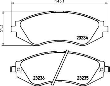 Комплект тормозных колодок (HELLA: 8DB 355 029-561)