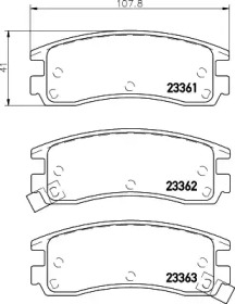 Комплект тормозных колодок (HELLA: 8DB 355 023-681)