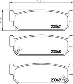 Комплект тормозных колодок (HELLA: 8DB 355 011-111)