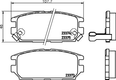 Комплект тормозных колодок (HELLA: 8DB 355 027-481)