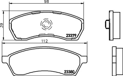 Комплект тормозных колодок (HELLA: 8DB 355 014-011)