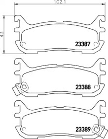 Комплект тормозных колодок (HELLA: 8DB 355 027-491)