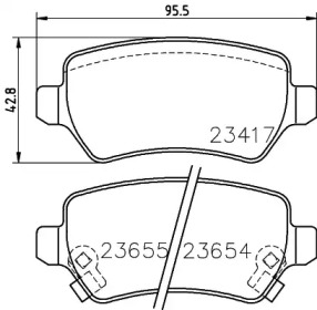 Комплект тормозных колодок (HELLA: 8DB 355 018-781)