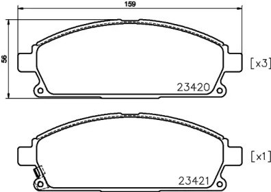 Комплект тормозных колодок (HELLA: 8DB 355 025-141)