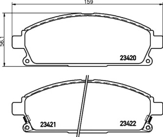 Комплект тормозных колодок (HELLA: 8DB 355 024-131)