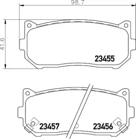 Комплект тормозных колодок (HELLA: 8DB 355 027-521)