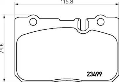 Комплект тормозных колодок (HELLA: 8DB 355 030-551)