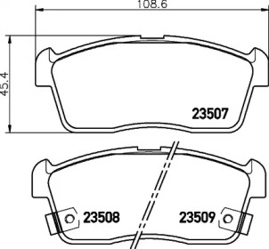 Комплект тормозных колодок (HELLA: 8DB 355 027-581)