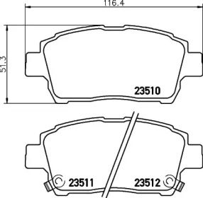 Комплект тормозных колодок (HELLA: 8DB 355 027-591)