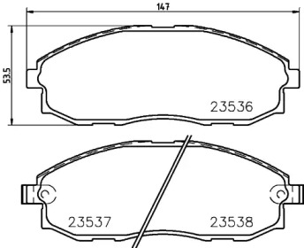 Комплект тормозных колодок (HELLA: 8DB 355 029-041)