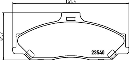 Комплект тормозных колодок (HELLA: 8DB 355 027-651)