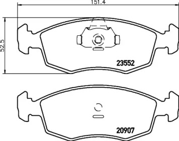 Комплект тормозных колодок (HELLA: 8DB 355 023-831)