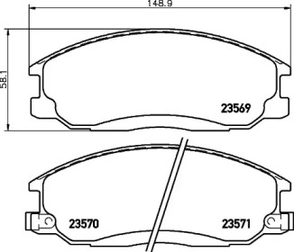 Комплект тормозных колодок (HELLA: 8DB 355 027-691)