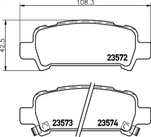 Комплект тормозных колодок (HELLA: 8DB 355 029-441)