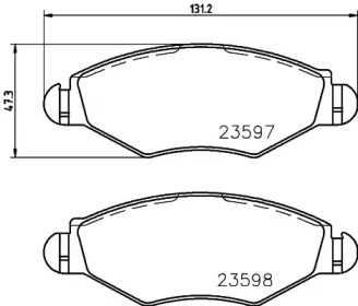 Комплект тормозных колодок (HELLA: 8DB 355 023-841)