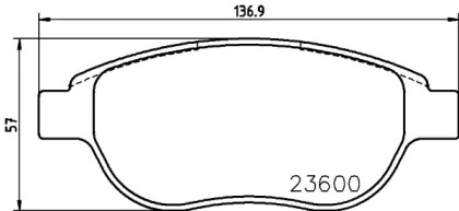 Комплект тормозных колодок (HELLA: 8DB 355 024-031)