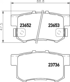 Комплект тормозных колодок (HELLA: 8DB 355 027-811)