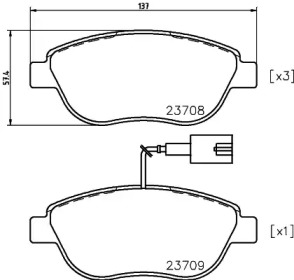 Комплект тормозных колодок (HELLA: 8DB 355 018-831)