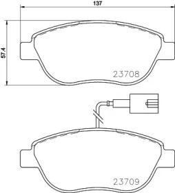 Комплект тормозных колодок (HELLA: 8DB 355 015-791)