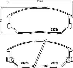 Комплект тормозных колодок (HELLA: 8DB 355 030-421)