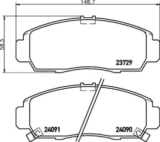 Комплект тормозных колодок (HELLA: 8DB 355 024-161)