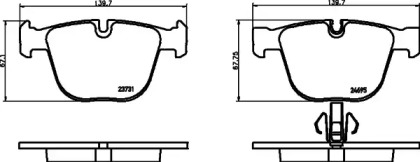 Комплект тормозных колодок (HELLA: 8DB 355 026-301)