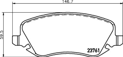 Комплект тормозных колодок (HELLA: 8DB 355 018-761)