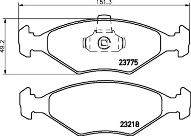 Комплект тормозных колодок (HELLA: 8DB 355 023-811)