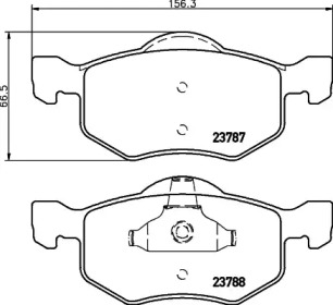 Комплект тормозных колодок (HELLA: 8DB 355 027-951)