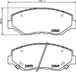 Комплект тормозных колодок (HELLA: 8DB 355 028-011)