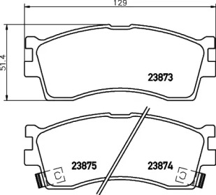 Комплект тормозных колодок (HELLA: 8DB 355 028-041)