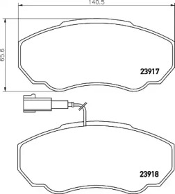 Комплект тормозных колодок (HELLA: 8DB 355 010-391)