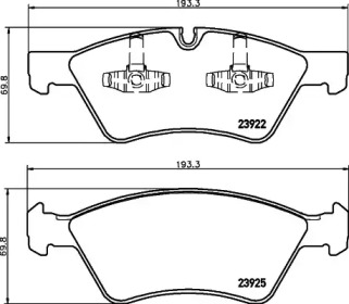 Комплект тормозных колодок (HELLA: 8DB 355 026-101)