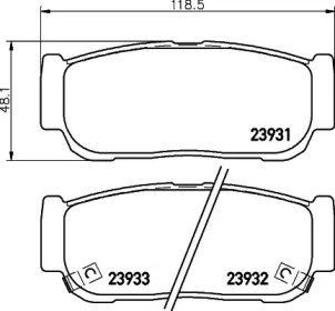 Комплект тормозных колодок (HELLA: 8DB 355 020-221)