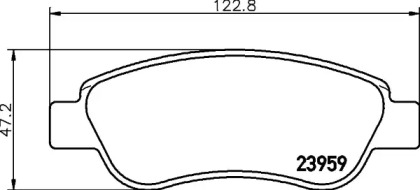 Комплект тормозных колодок (HELLA: 8DB 355 012-141)