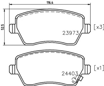 Комплект тормозных колодок (HELLA: 8DB 355 029-071)