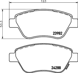 Комплект тормозных колодок (HELLA: 8DB 355 012-831)