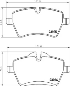 Комплект тормозных колодок (HELLA: 8DB 355 026-121)