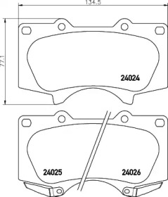 Комплект тормозных колодок (HELLA: 8DB 355 028-171)