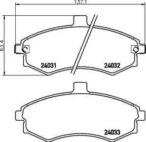 Комплект тормозных колодок (HELLA: 8DB 355 024-231)