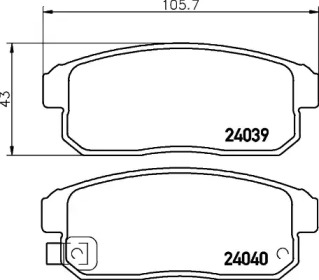 Комплект тормозных колодок (HELLA: 8DB 355 024-291)