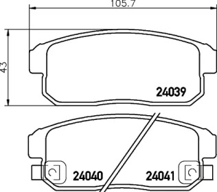 Комплект тормозных колодок (HELLA: 8DB 355 030-521)