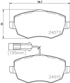 Комплект тормозных колодок (HELLA: 8DB 355 012-851)