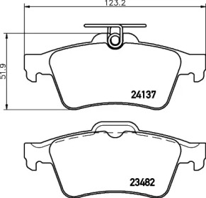 Комплект тормозных колодок (HELLA: 8DB 355 029-631)